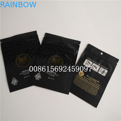 গন্ধ প্রুফ ছোট প্লাস্টিকের পাইচ প্যাকেজিং আগাছা Mylar শিশু প্রতিরোধী ব্যাগ