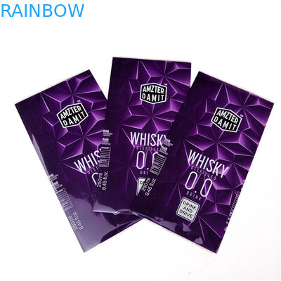 ইউভি প্রতিরোধী সঙ্কুচিত আঠালো লেবেল প্লাস্টিকের জল বোতল লেবেল জন্য জলরোধী রঙিন