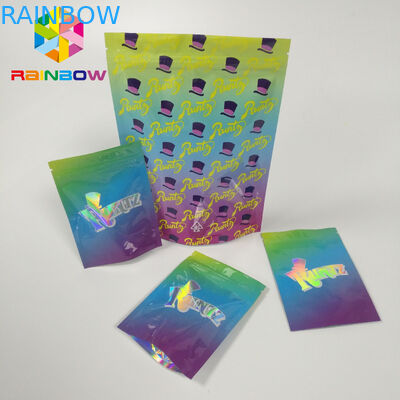 আর্দ্রতা প্রুফ স্ট্যান্ড আপ জipper পাউন্ড ব্যাগ RUNTZ রঙিন মাইলার লেজার হোলোরাম জিপ লক