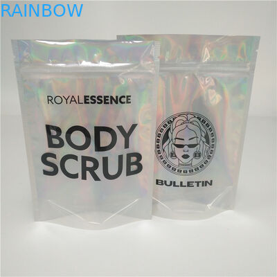 শৃঙ্গাকার হোলোগ্রাফিক ফয়েল পচ প্যাকেজিং হোলোরাম ব্যাগ Mylar Glitter পাউডার নখরঁজনী পোলিশ ব্যাগ