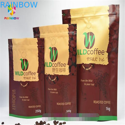 রিসিবলযোগ্য অ্যালুমিনিয়াম ফয়েল স্ট্যান্ড আপ জipper পাউচ, প্রিন্টেড জীপল ব্যাগ ভালভ দিয়ে