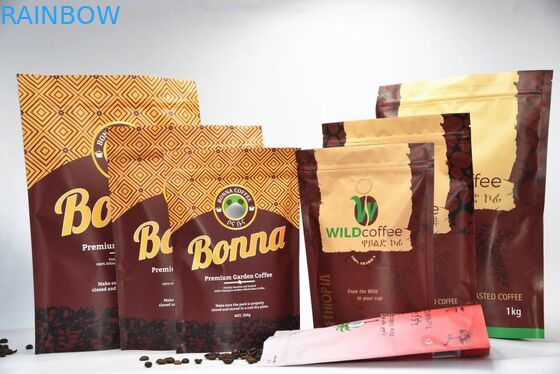 রিসিবলযোগ্য অ্যালুমিনিয়াম ফয়েল স্ট্যান্ড আপ জipper পাউচ, প্রিন্টেড জীপল ব্যাগ ভালভ দিয়ে