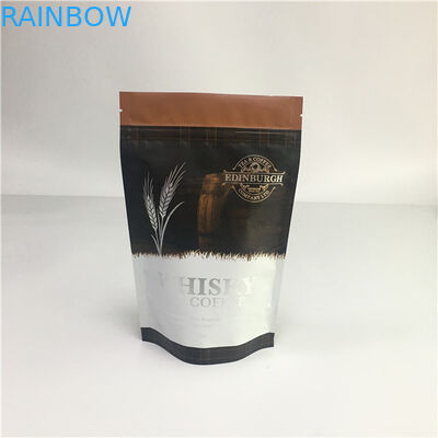 Laminated অ্যালুমিনিয়াম ফয়েল Ziplock আপ প্যাচ স্ট্যান্ড, ভালভ সঙ্গে সিল প্লাস্টিকের ব্যাগ