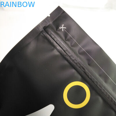 1 কেজি 500 গ্রাম 250 গ্রাম স্ট্যান্ড আপ ব্ল্যাক ম্যাট কফি প্যাকেজিং ব্যাগ শীর্ষ জিপার এবং অ্যালুমিনিয়াম ফয়েল ভিতরে ব্যাগ