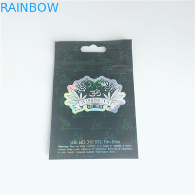 3 পার্শ্বযুক্ত সীল প্রসাধনী প্যাকেজিং ব্যাগ ফয়েল Mylar ফ্ল্যাট Ziplock ধূমপান তামাক মোড়ানো থলি