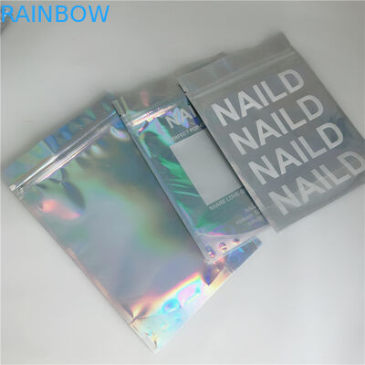 3 পার্শ্বযুক্ত সীল প্রসাধনী প্যাকেজিং ব্যাগ ফয়েল Mylar ফ্ল্যাট Ziplock ধূমপান তামাক মোড়ানো থলি