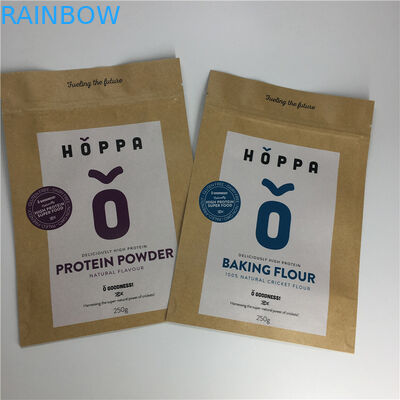 Reseableable প্রসাধনী প্যাকেজিং ব্যাগ অ্যালুমিনিয়াম ফয়েল ক क्राफ्ट কাগজ পাউন্ড আপ স্ট্যান্ড