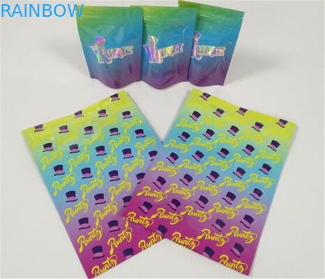 3.5 গ্রাম প্লাস্টিকের পাইচ প্যাকেজিং কাস্টম লেবেল প্রিন্টেড সিবিডি কুকি রিসিবলযোগ্য জিপলক