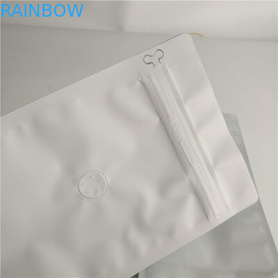 ফ্ল্যাট নীচে ব্যাগ খাদ্য প্যাকেজিং ফিল্ম সমতল হোয়াইট মুদ্রণ শীর্ষ বায়ু ভালভ সঙ্গে ভর্তি