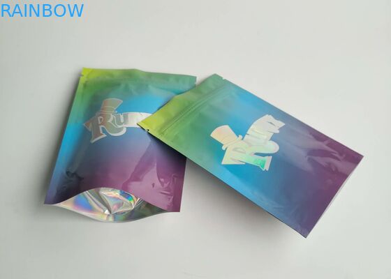 আর্দ্রতা প্রুফ প্লাস্টিক পাইচ প্যাকেজিং স্পষ্টভাবে উইন্ডো হোলোগ্রাফিক কুকি জিপার সঙ্গে