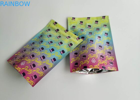 জিপ লক ডিজাইন কাস্টম মুদ্রিত স্ট্যান্ড আপ পাউচ চকচকে Runtz ব্যাগ গন্ধ প্রুফ