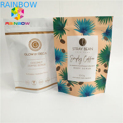 অ্যালুমিনিয়াম ফয়েল আপ কফি পাউন্ড আপ স্ট্যান্ড, টিয়ার নোট সঙ্গে প্লাস্টিক Zipplock ব্যাগ