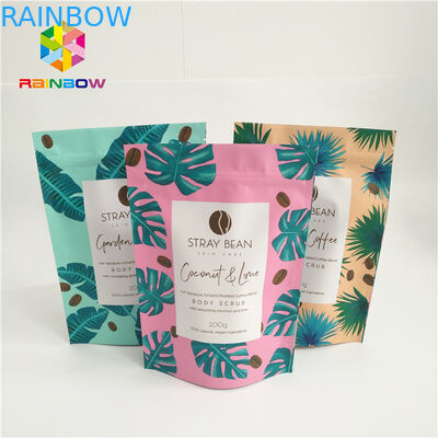 অ্যালুমিনিয়াম ফয়েল আপ কফি পাউন্ড আপ স্ট্যান্ড, টিয়ার নোট সঙ্গে প্লাস্টিক Zipplock ব্যাগ