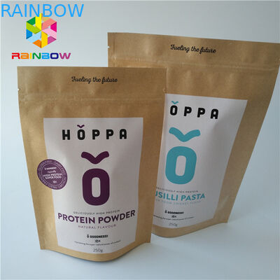 ইকো বন্ধুত্বপূর্ণ ফয়েল পচ প্যাকেজিং খাদ্য গ্রেড Ziplock লোগো মুদ্রিত ক क्राफ्ट ক্রাফ্ট কাগজ