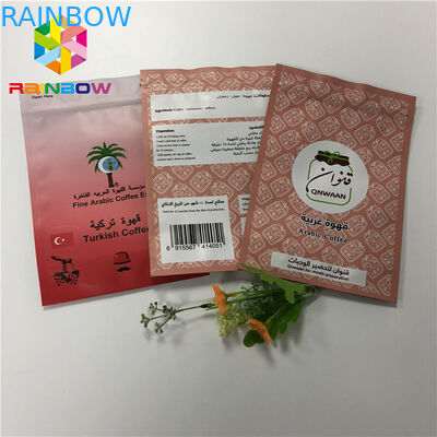 Reusable স্ট্যান্ড আপ ফয়েল পচ প্যাকেজিং Ziplock সঙ্গে রঙিন অ্যালুমিনিয়াম ফয়েল কফি ব্যাগ