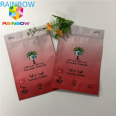 Reusable স্ট্যান্ড আপ ফয়েল পচ প্যাকেজিং Ziplock সঙ্গে রঙিন অ্যালুমিনিয়াম ফয়েল কফি ব্যাগ