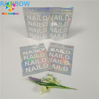 তাপ সীল প্রসাধনী প্যাকেজিং ব্যাগ পরিষ্কার হোলগরাম Mylar Ziplock ফ্ল্যাট প্লাস্টিক উপাদান