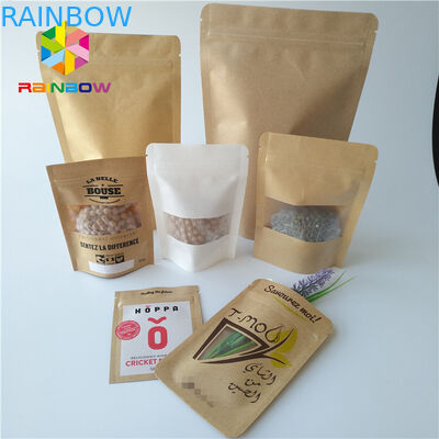 পুনর্নবীকরণযোগ্য স্ন্যাক ব্যাগ প্যাকেজিং কাস্টম মুদ্রিত ক্রাফ্ট ফুড স্ট্যান্ড আপ পাউচ SGS প্রশংসাপত্র