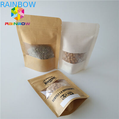 স্যান্ড্যাক খাদ্য প্যাকেজিং ব্যাগ স্ট্যান্ড আপ জিপ লক পরিষ্কার প্লাস্টিকের পাউন্ড উইন্ডো সঙ্গে স্বচ্ছ