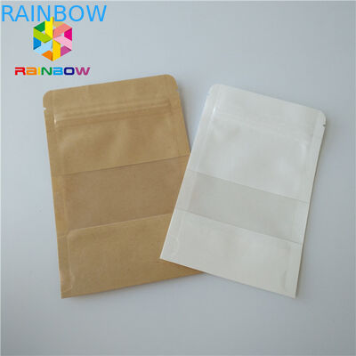 স্যান্ড্যাক খাদ্য প্যাকেজিং ব্যাগ স্ট্যান্ড আপ জিপ লক পরিষ্কার প্লাস্টিকের পাউন্ড উইন্ডো সঙ্গে স্বচ্ছ