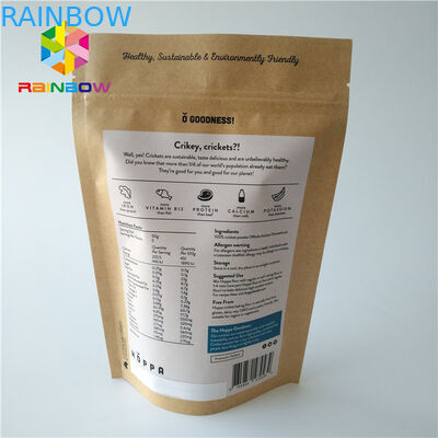 কাস্টম মুদ্রিত জিপলক ফুড স্ট্যান্ড আপ পাউচ প্যাকিং ব্যাগ ক্রাফ্ট কাগজ ম্যাট সারফেস