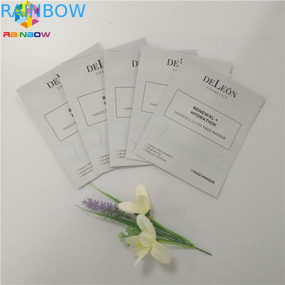 অ্যালুমিনিয়াম ফয়েল প্লাস্টিক প্রসাধনী প্যাকেজিং ব্যাগ মুখের প্যাকিং 3 পাশের সিল মাস্ক প্যাকেট