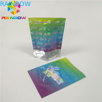 প্লাস্টিক হোলোরাম Mylar জিপার সাফ উইন্ডো সঙ্গে প্রসাধনী প্যাকেজিং ব্যাগ CMYK রঙ