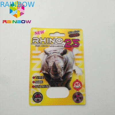 পুরুষের প্যাকেজিং কার্ডের জন্য সাধারণ আকারের ব্লিস্টার কার্ড প্যাকেজিং 3D প্রভাব যৌন পিল