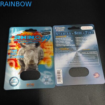 পুরুষের প্যাকেজিং কার্ডের জন্য সাধারণ আকারের ব্লিস্টার কার্ড প্যাকেজিং 3D প্রভাব যৌন পিল