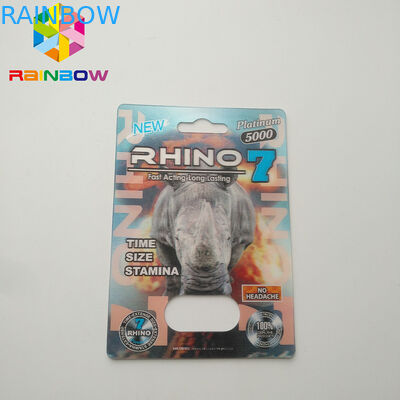 পুরুষের প্যাকেজিং কার্ডের জন্য সাধারণ আকারের ব্লিস্টার কার্ড প্যাকেজিং 3D প্রভাব যৌন পিল