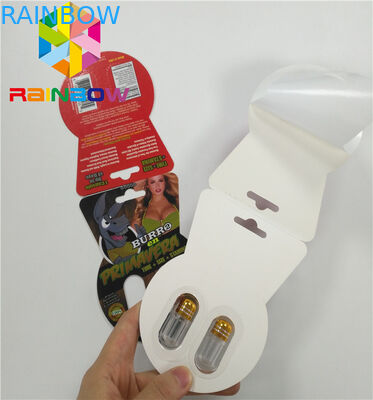 চকচকে ব্লিস্টার কার্ড প্যাকেজিং কাস্টম সেক্স বর্ধনশীল ছিদ্র Burro2 60000 কাগজ কার্ড