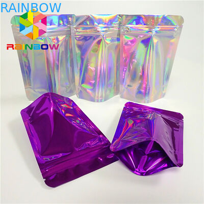 প্রসাধনী গ্লিটার পাউডার স্ন্যাক খাদ্য প্যাকেজিং ব্যাগ চকচকে Hololographic হলগ্রম Mylar Pouch