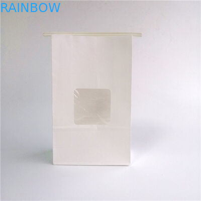 টিন টাই ব্রাউন সাইড Gusset কাস্টমাইজড কাগজ ব্যাগ Greaseproof উইন্ডো সঙ্গে টেকসই