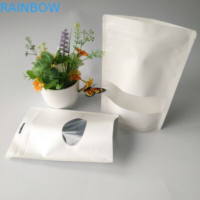 সাফ আয়তক্ষেত্রাকার / ওভাল উইন্ডো দিয়ে পাউচের কাগজ বাক্স প্যাকেজিং খাদ্য গ্রেড স্ট্যান্ড