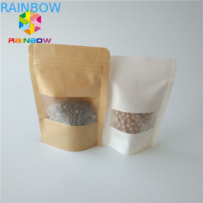 সাফ আয়তক্ষেত্রাকার / ওভাল উইন্ডো দিয়ে পাউচের কাগজ বাক্স প্যাকেজিং খাদ্য গ্রেড স্ট্যান্ড