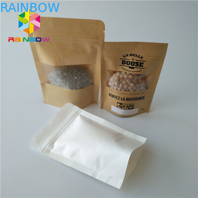 সাফ আয়তক্ষেত্রাকার / ওভাল উইন্ডো দিয়ে পাউচের কাগজ বাক্স প্যাকেজিং খাদ্য গ্রেড স্ট্যান্ড