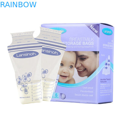ডাবল স্ট্যান্ড আপ জipper পাউচ, তাপ সীল প্যাকেজিং ব্যাগ স্তন দুধ সংগ্রহস্থল