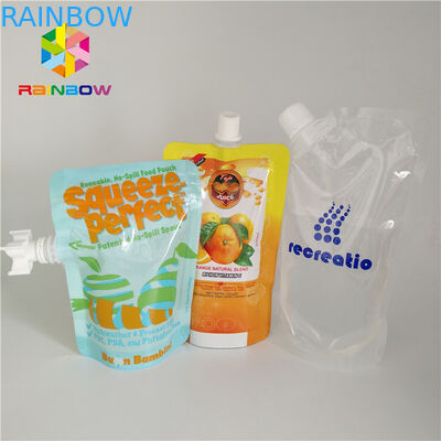 প্লাস্টিক পানীয় তরল স্পাউট ব্যাগ, ফলের রস পানীয় ক্যাপ সঙ্গে পাউন্ড আপ স্ট্যান্ড