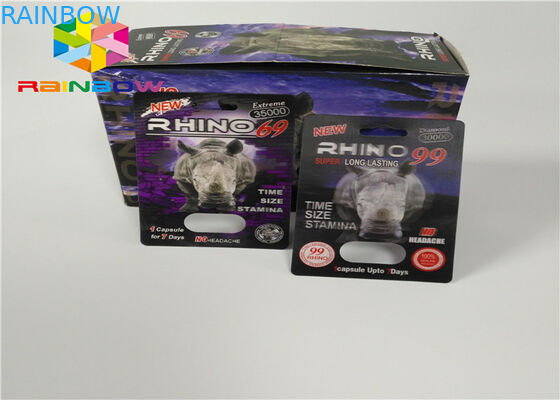 প্লাস্টিক বোতল ফোস্কা কার্ড পুরুষ বর্ধনশীল পিলস 3 ডি কার্ড / প্রদর্শন বাক্স থেকে প্যাকিং ঢোকান