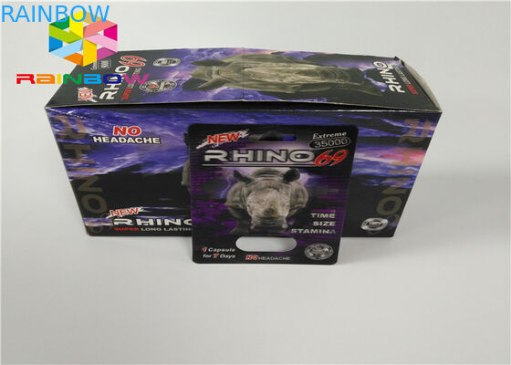 প্লাস্টিক বোতল ফোস্কা কার্ড পুরুষ বর্ধনশীল পিলস 3 ডি কার্ড / প্রদর্শন বাক্স থেকে প্যাকিং ঢোকান