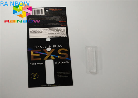 কাস্টম স্লাইড ব্লিস্টার কার্ড প্যাকেজিং স্প্রে ভাঁজ হোল সঙ্গে প্যাকেজিং কার্ড কাগজ