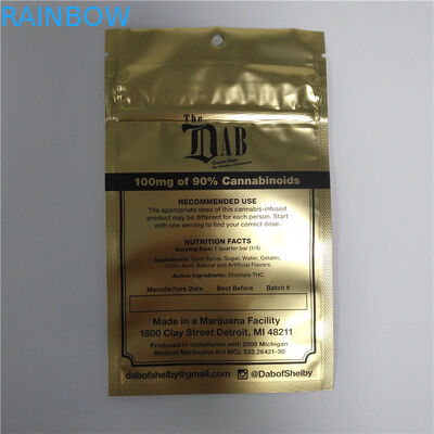 চাইল্ড প্রুফ পুনর্ব্যবহারযোগ্য জিপলক ব্যাগ, মায়লার স্ট্যান্ড আপ পাউচ গুরত্ব মুদ্রণ