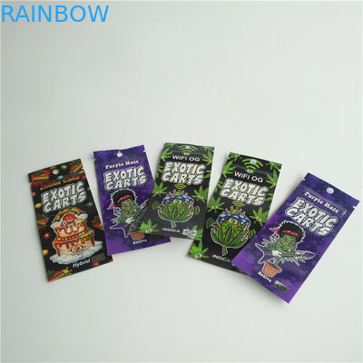 কাস্টম ফয়েল প্রিন্টেড জিপলক ব্যাগ উইন্ডোজের সাথে 1 মিমি ভ্যাপ পেন কার্টিজ প্যাকেজিং