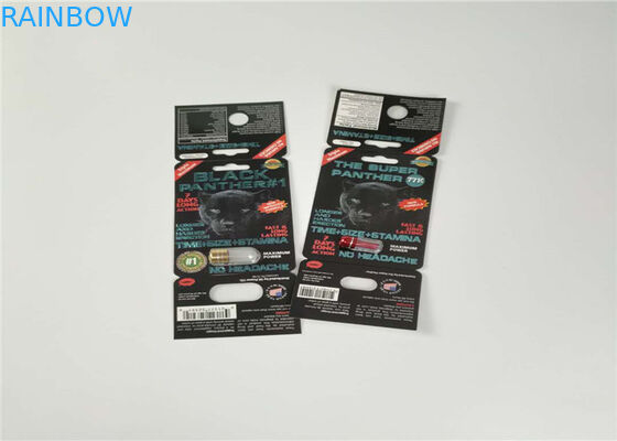 পিপি পিইটি উপাদান প্লাস্টিক ব্লিস্টার প্যাকেজিং স্বর্ণের Rhino কনটেইনার বুলেট সঙ্গে পেপার যৌন পিল কার্ড