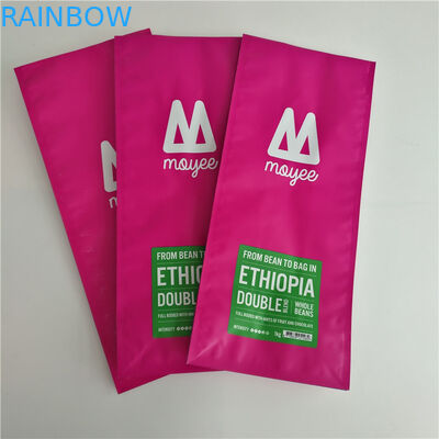 ম্যাট ফ্ল্যাট নীচে কাস্টম মুদ্রিত স্ট্যান্ড আপ Pouches Gusset অ্যালুমিনিয়াম Laminated এম কফি ব্যাগ