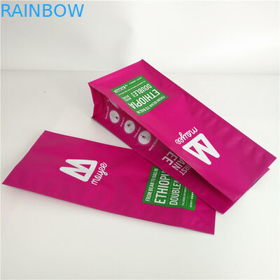 ম্যাট ফ্ল্যাট নীচে কাস্টম মুদ্রিত স্ট্যান্ড আপ Pouches Gusset অ্যালুমিনিয়াম Laminated এম কফি ব্যাগ