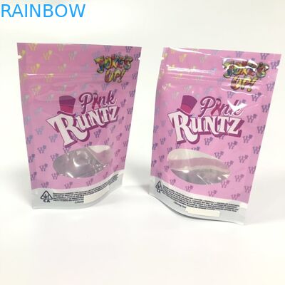 অ্যালুমিনিয়াম ফয়েল ভেষজ ধূপ প্যাকেজিং Ziplock Mylar Foil Runtz ব্যাগ Ziplock সঙ্গে