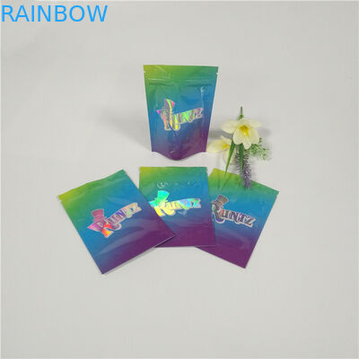 Runtz Mylar আগাছা ফয়েল পচ প্যাকেজিং ব্যাগ কাস্টম জোকস লেবেল প্যাকেজ আপ টেকসই