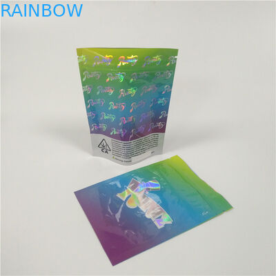 শিশু প্রুফ অ্যালুমিনিয়াম ফয়েল পচ প্যাকেজিং মারিউজানা গামি ক্যান্ডি জন্য আপ ব্যাগ স্ট্যান্ড