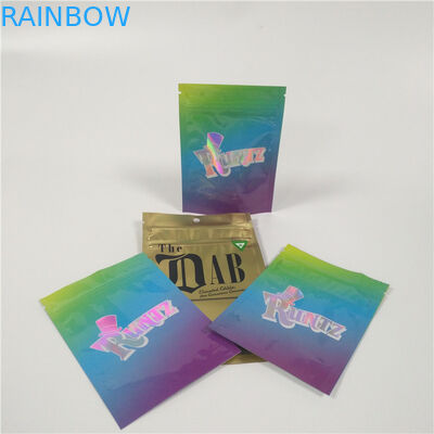 3.5 গ্রাম প্লাস্টিকের পাইচ প্যাকেজিং স্ট্যান্ড আপ মায়লার জিপলক ওয়েড রুটজ হেম ব্যাগ